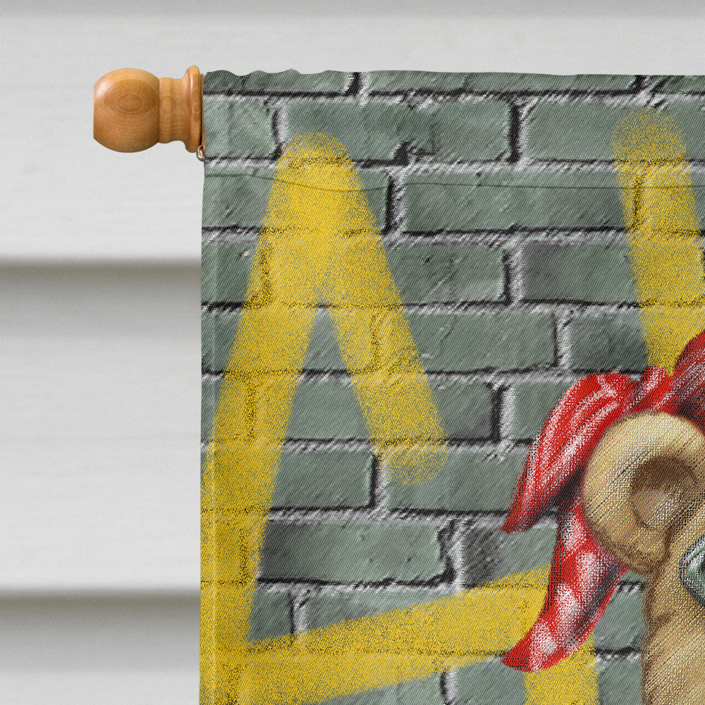Teddy Bear and his Lab House Flag 28x40 Porch Sleeve Pole Decorative Outside Yard Banner Artwork Wall Hanging, Polyester
