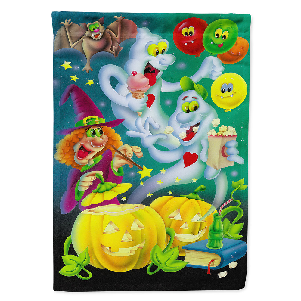 Witch Party with the Ghosts Halloween House Flag 28x40 Porch Sleeve Pole Decorative Outside Yard Banner Artwork Wall Hanging, Polyester