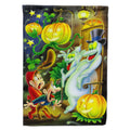 Scary Ghosts and Halloween Trick or Treaters House Flag 28x40 Porch Sleeve Pole Decorative Outside Yard Banner Artwork Wall Hanging, Polyester