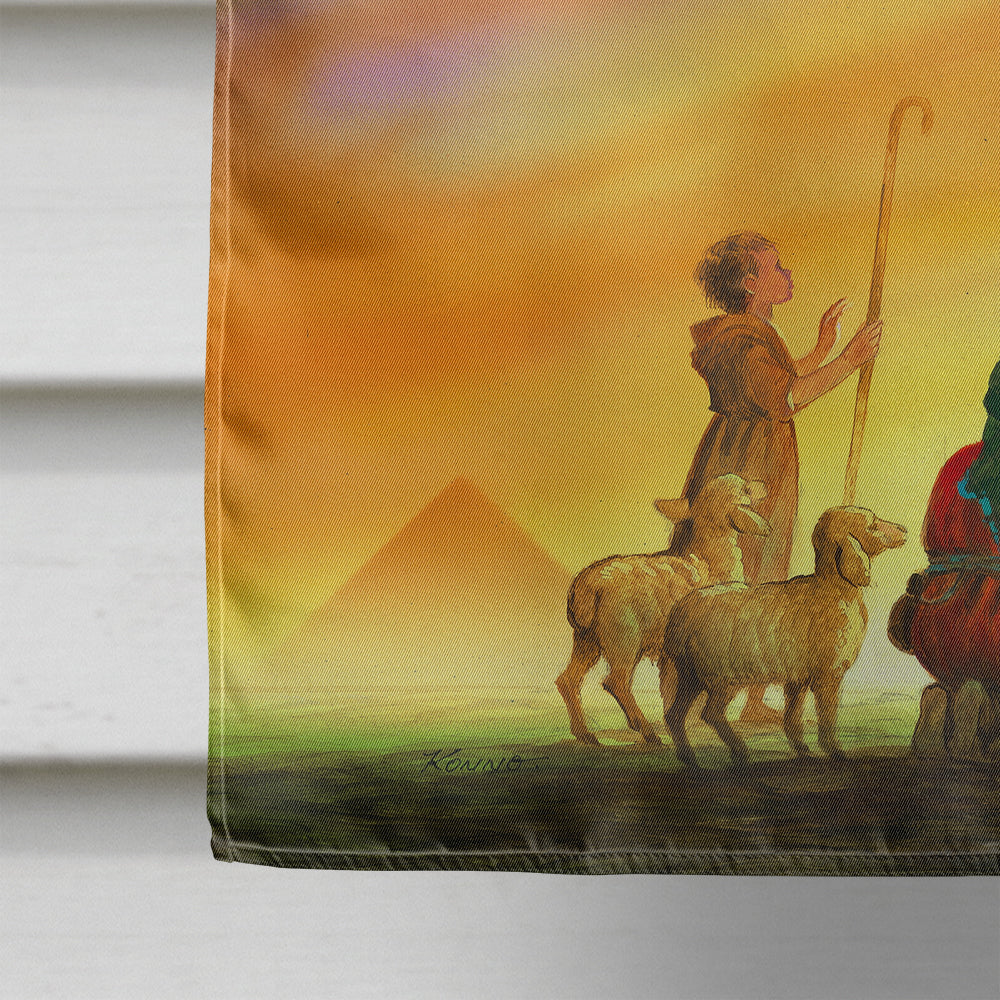 Shepherds being guided Christmas House Flag 28x40 Porch Sleeve Pole Decorative Outside Yard Banner Artwork Wall Hanging, Polyester