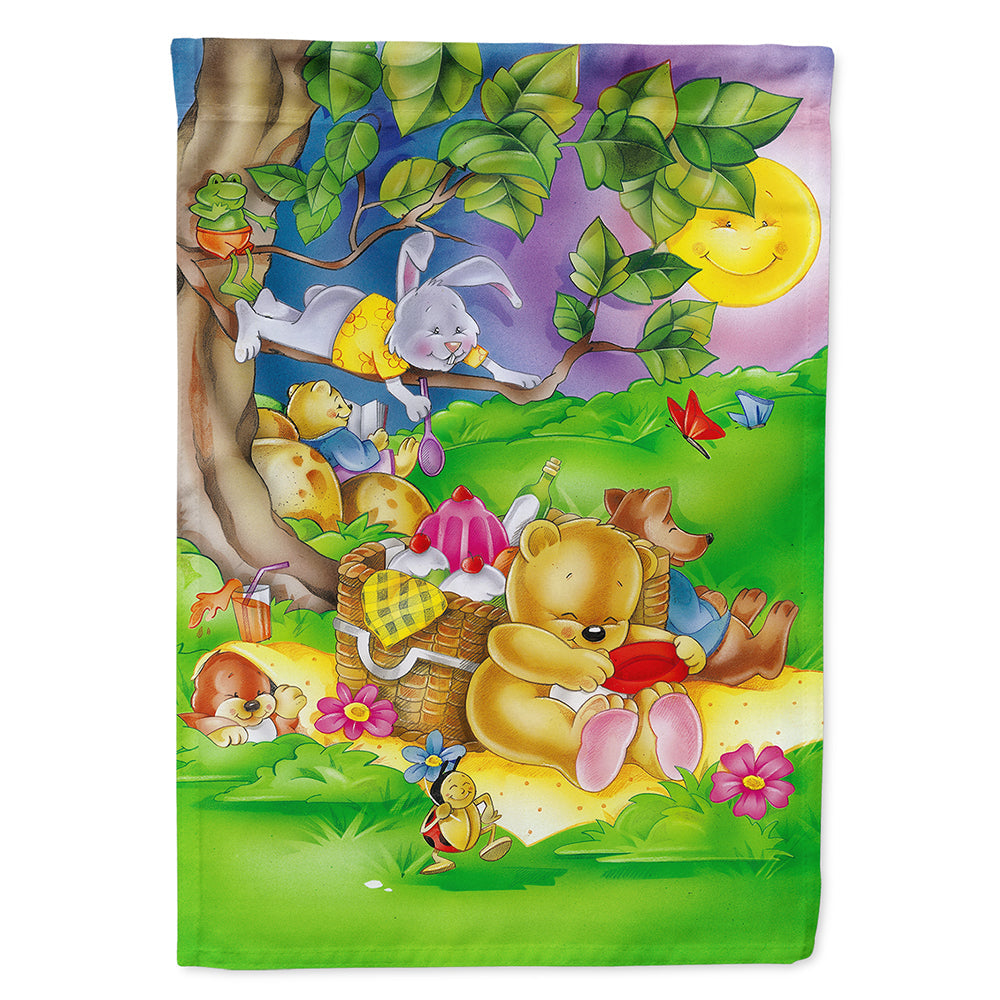 Picnic Time Animals House Flag 28x40 Porch Sleeve Pole Decorative Outside Yard Banner Artwork Wall Hanging, Polyester