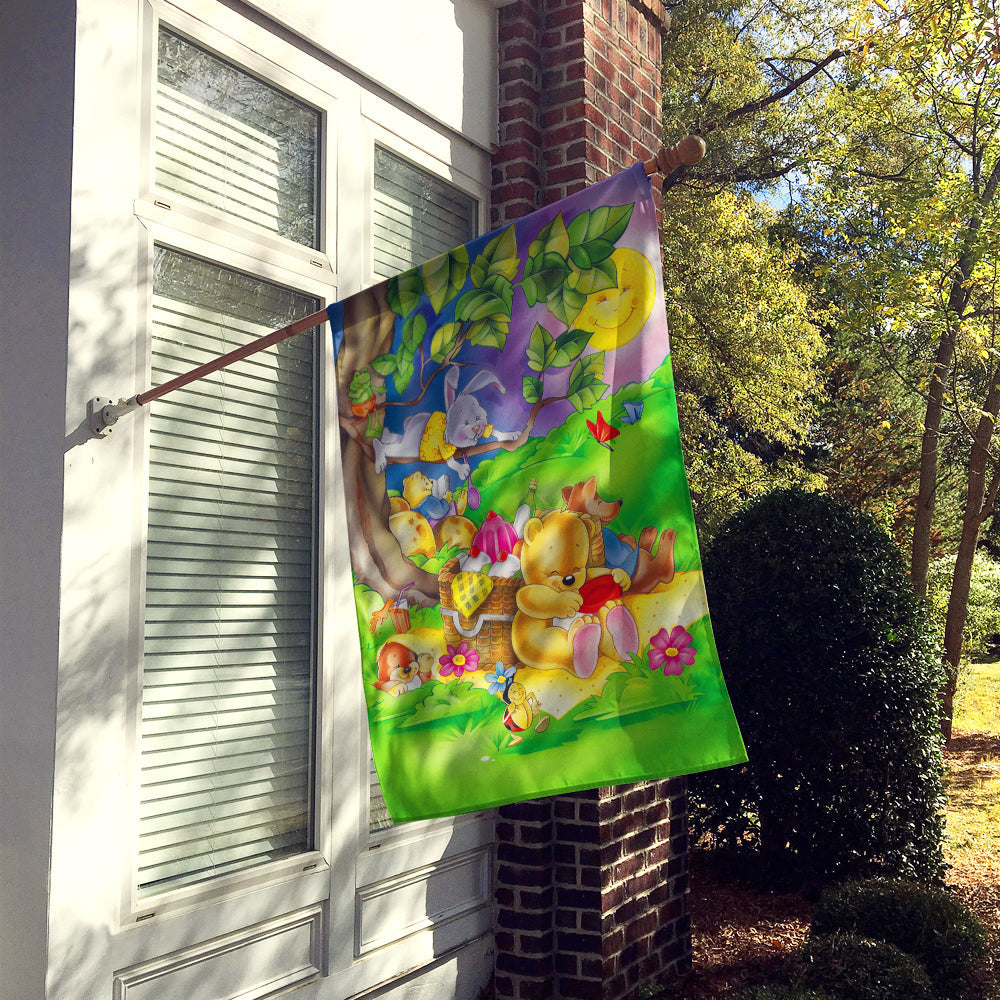 Picnic Time Animals House Flag 28x40 Porch Sleeve Pole Decorative Outside Yard Banner Artwork Wall Hanging, Polyester
