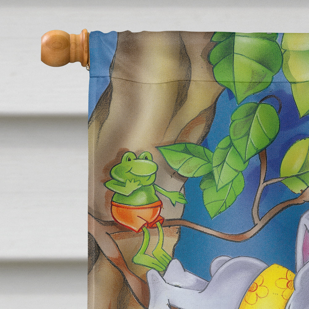 Picnic Time Animals House Flag 28x40 Porch Sleeve Pole Decorative Outside Yard Banner Artwork Wall Hanging, Polyester