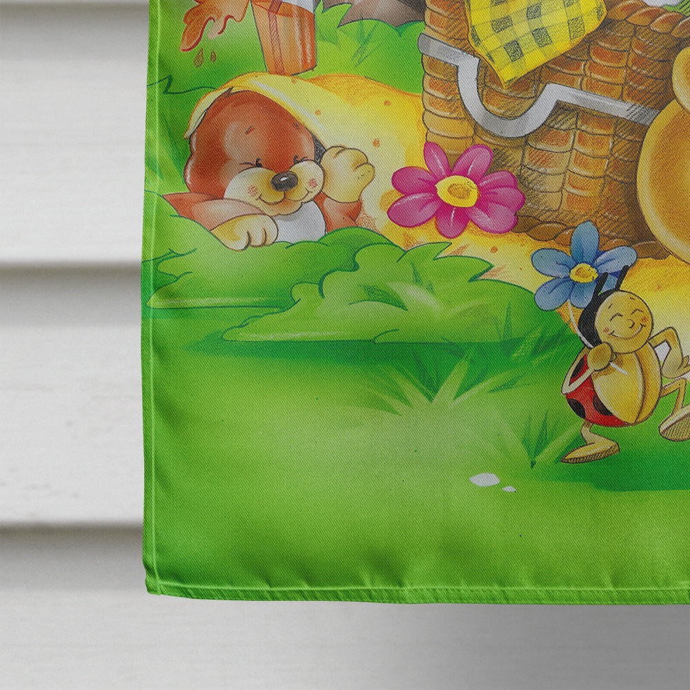 Picnic Time Animals House Flag 28x40 Porch Sleeve Pole Decorative Outside Yard Banner Artwork Wall Hanging, Polyester