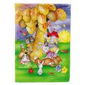 Animals under the coconut tree House Flag 28x40 Porch Sleeve Pole Decorative Outside Yard Banner Artwork Wall Hanging, Polyester