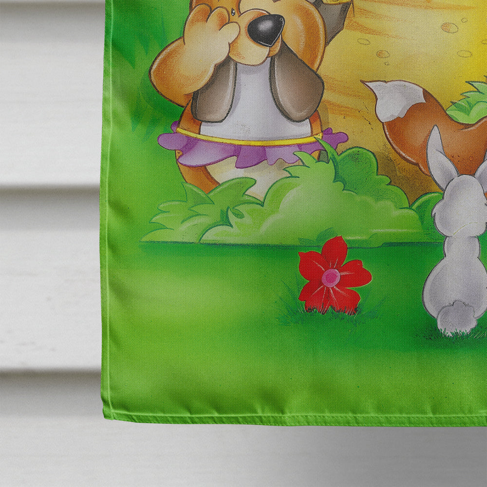 Animals under the coconut tree House Flag 28x40 Porch Sleeve Pole Decorative Outside Yard Banner Artwork Wall Hanging, Polyester