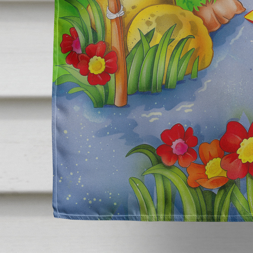 Animals Kayaking House Flag 28x40 Porch Sleeve Pole Decorative Outside Yard Banner Artwork Wall Hanging, Polyester