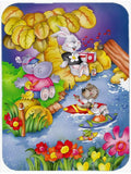 Animals Kayaking Cutting Board Tempered Glass Kitchen Cutting Surface, Heat Resistant Chopping, Non-Slip Feet, Food Prep & Serving