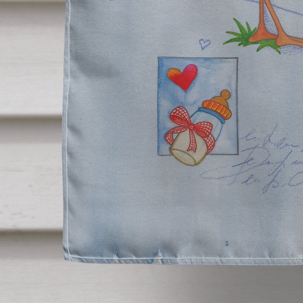 Expecting Stork bringing Baby House Flag 28x40 Porch Sleeve Pole Decorative Outside Yard Banner Artwork Wall Hanging, Polyester