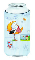 Expecting Stork bringing Baby Tall Boy Hugger Can Cooler Sleeve Machine Washable Drink Collapsible Insulator Beverage Insulated Holder