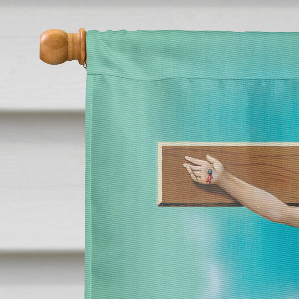 Jesus on the Cross Crucifixion House Flag 28x40 Porch Sleeve Pole Decorative Outside Yard Banner Artwork Wall Hanging, Polyester