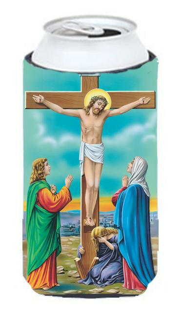Jesus on the Cross Crucifixion Tall Boy Hugger Can Cooler Sleeve Machine Washable Drink Collapsible Insulator Beverage Insulated Holder