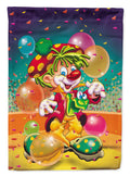 Happy Birthday Clown House Flag 28x40 Porch Sleeve Pole Decorative Outside Yard Banner Artwork Wall Hanging, Polyester