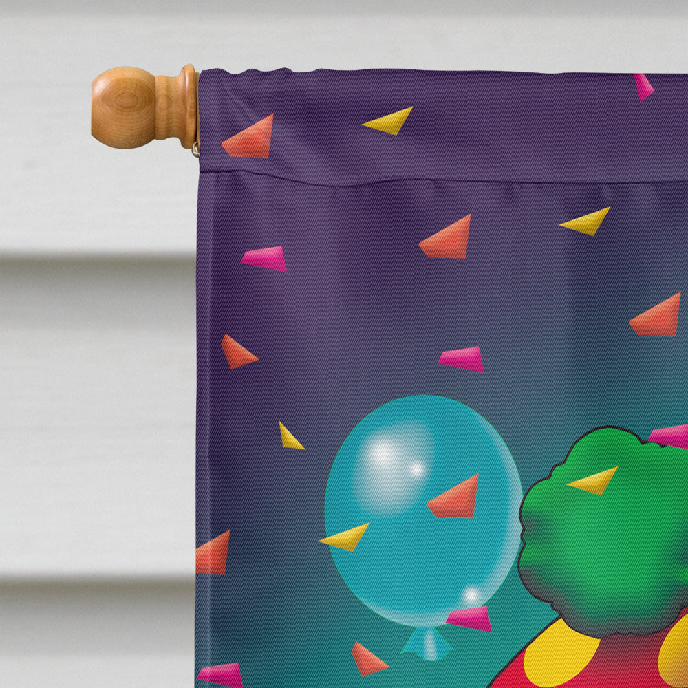 Happy Birthday Clown House Flag 28x40 Porch Sleeve Pole Decorative Outside Yard Banner Artwork Wall Hanging, Polyester