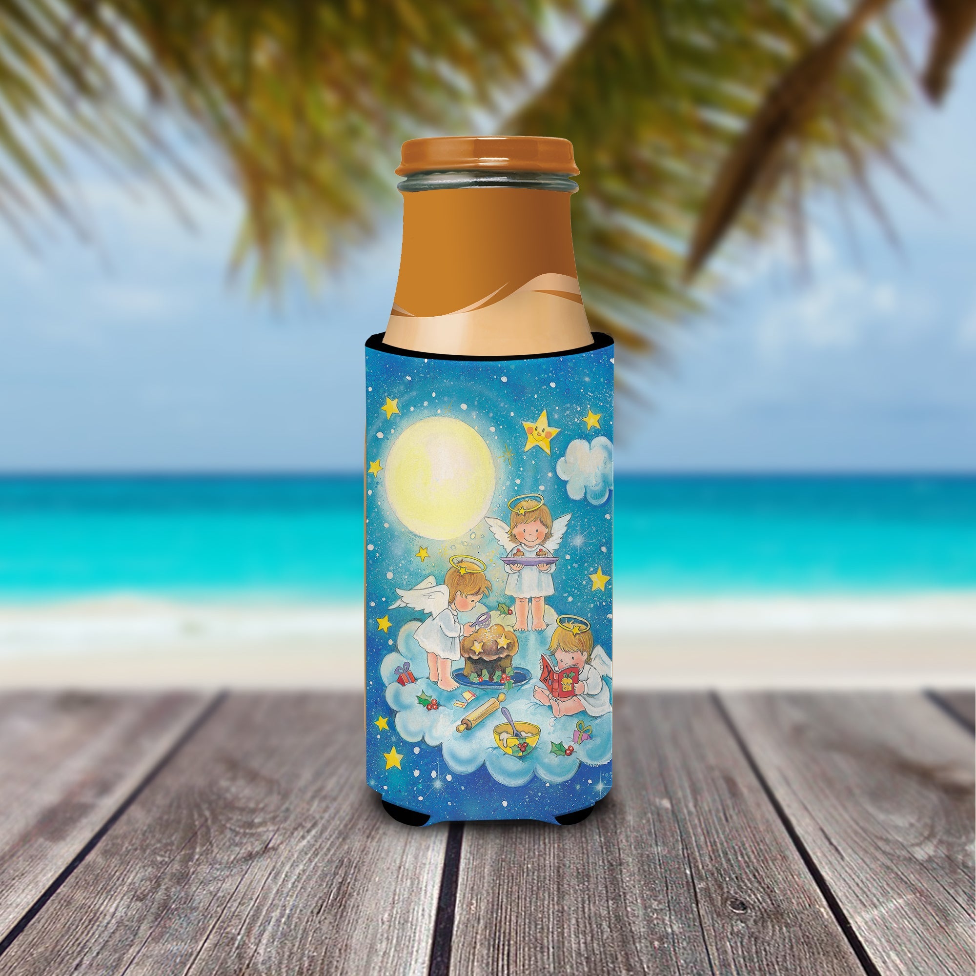 Angels Baking Slim Can Hugger , Insulated Foam Hugger for 12 oz Slim Cans, Beer Bottles & Water Bottles, Printed in USA