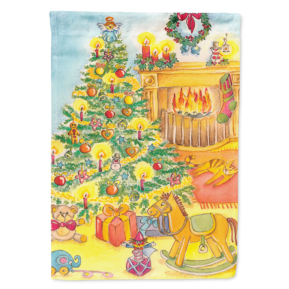 Toys around the Christmas Tree House Flag 28x40 Porch Sleeve Pole Decorative Outside Yard Banner Artwork Wall Hanging, Polyester
