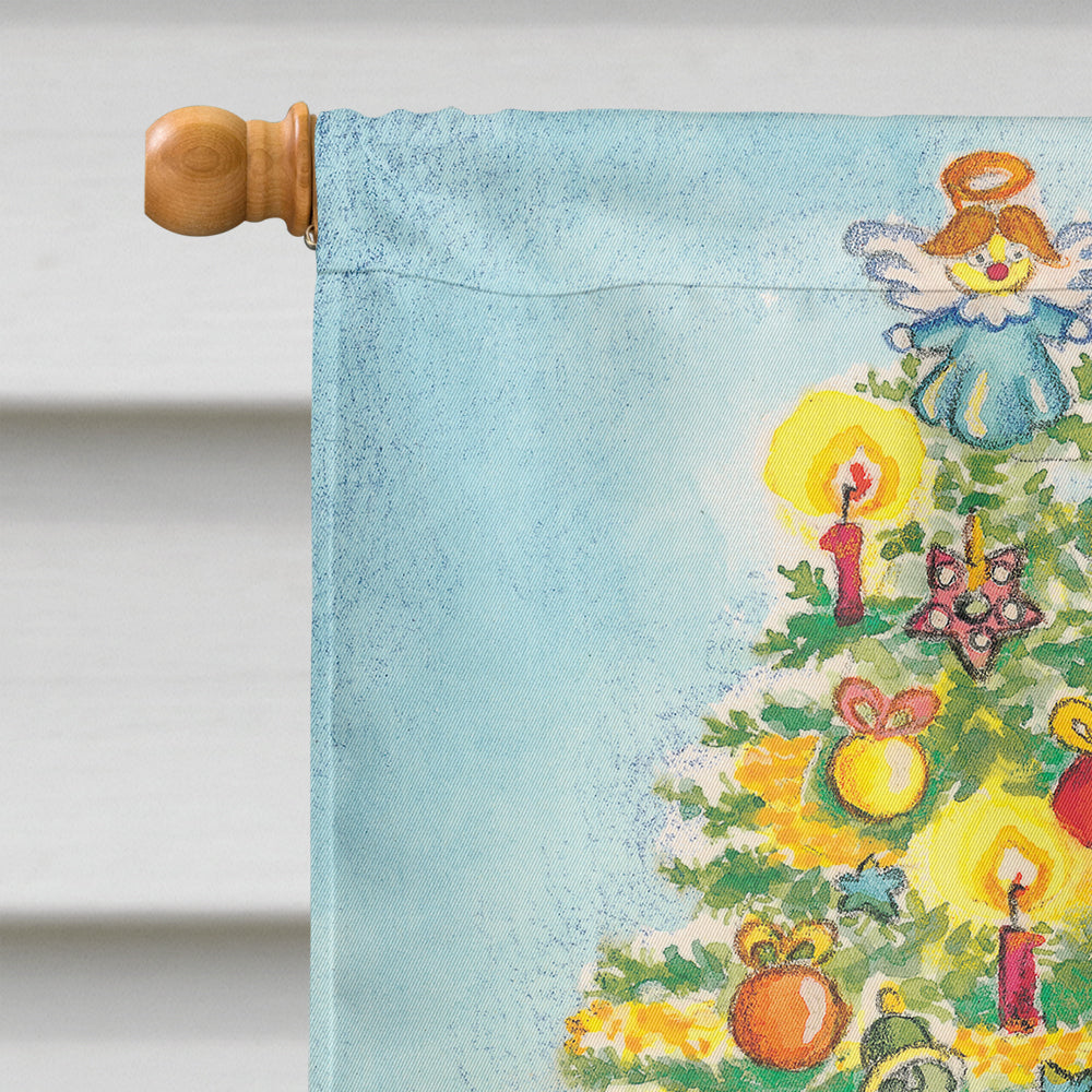 Toys around the Christmas Tree House Flag 28x40 Porch Sleeve Pole Decorative Outside Yard Banner Artwork Wall Hanging, Polyester