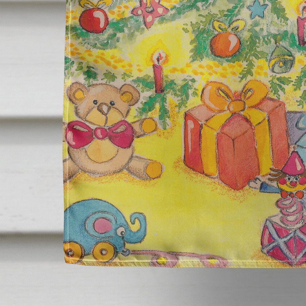 Toys around the Christmas Tree House Flag 28x40 Porch Sleeve Pole Decorative Outside Yard Banner Artwork Wall Hanging, Polyester