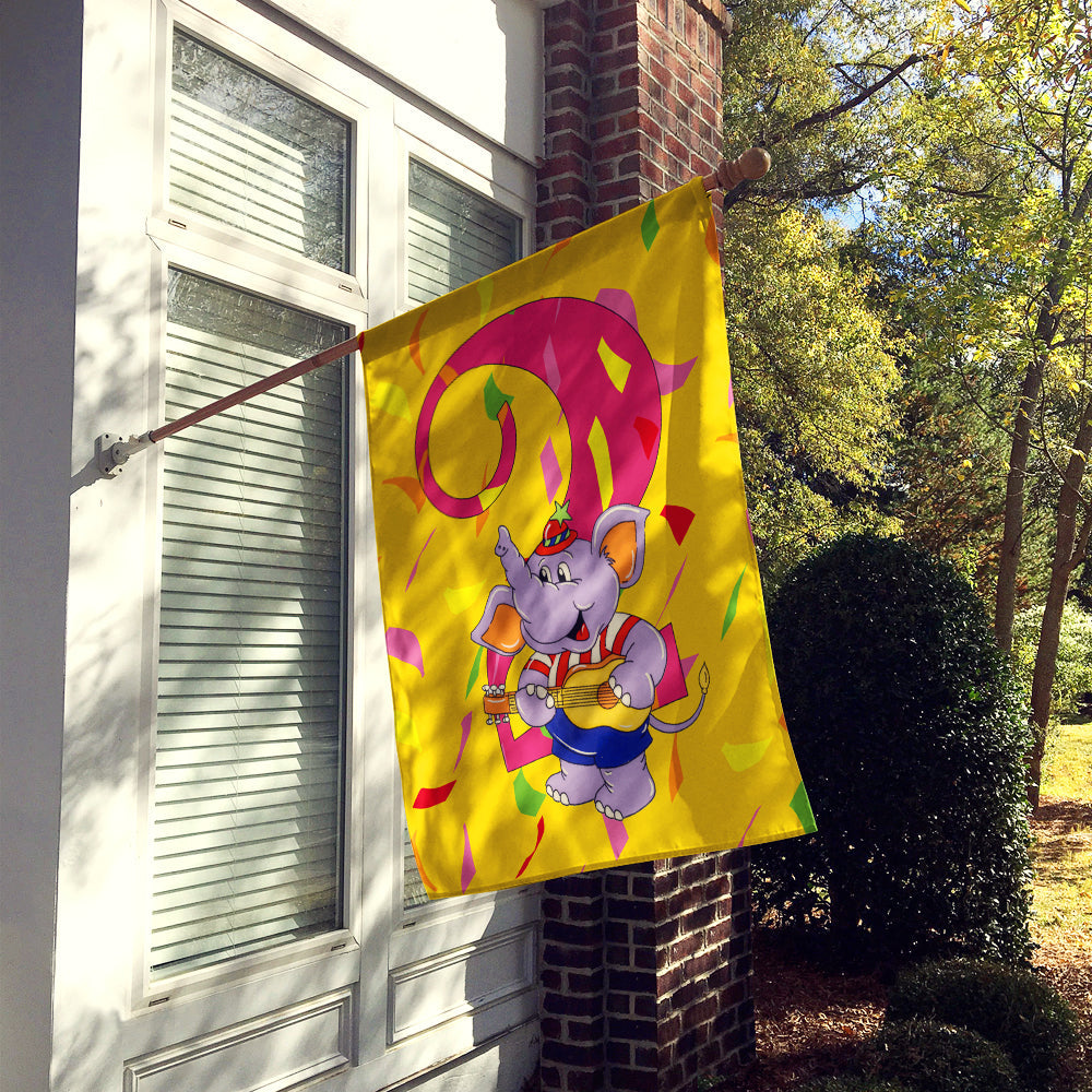 Happy 2nd Birthday Age 2 House Flag 28x40 Porch Sleeve Pole Decorative Outside Yard Banner Artwork Wall Hanging, Polyester