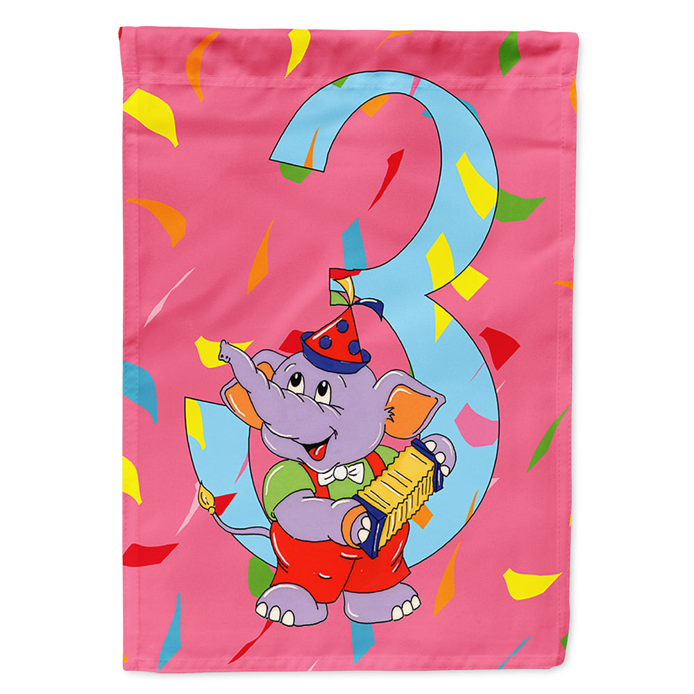 Happy 3rd Birthday Age 3  House Flag 28x40 Porch Sleeve Pole Decorative Outside Yard Banner Artwork Wall Hanging, Polyester