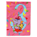 Happy 3rd Birthday Age 3  House Flag 28x40 Porch Sleeve Pole Decorative Outside Yard Banner Artwork Wall Hanging, Polyester
