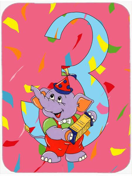Happy 3rd Birthday Age 3  Cutting Board Tempered Glass Kitchen Cutting Surface, Heat Resistant Chopping, Non-Slip Feet, Food Prep & Serving