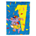 Happy 1st Birthday Age 1 House Flag 28x40 Porch Sleeve Pole Decorative Outside Yard Banner Artwork Wall Hanging, Polyester
