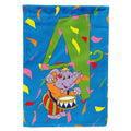 Happy 4th Birthday Age 4 House Flag 28x40 Porch Sleeve Pole Decorative Outside Yard Banner Artwork Wall Hanging, Polyester