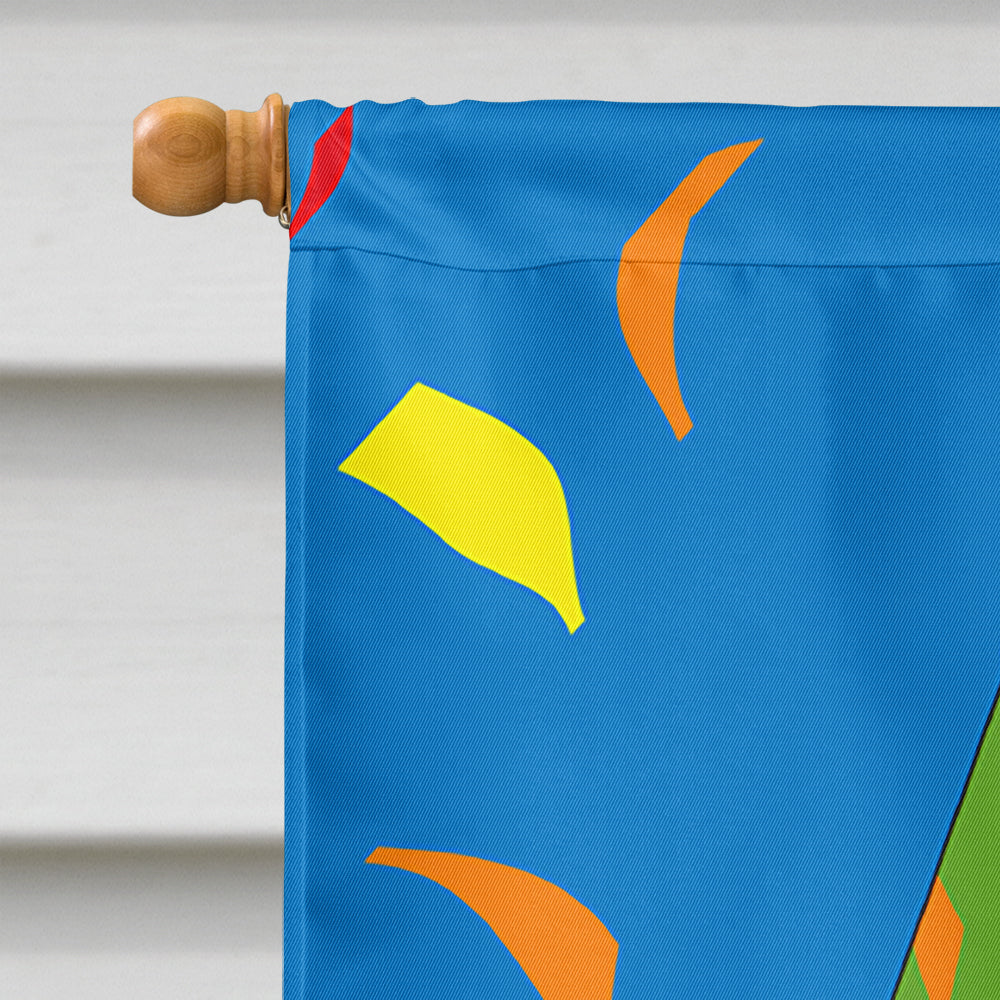 Happy 4th Birthday Age 4 House Flag 28x40 Porch Sleeve Pole Decorative Outside Yard Banner Artwork Wall Hanging, Polyester