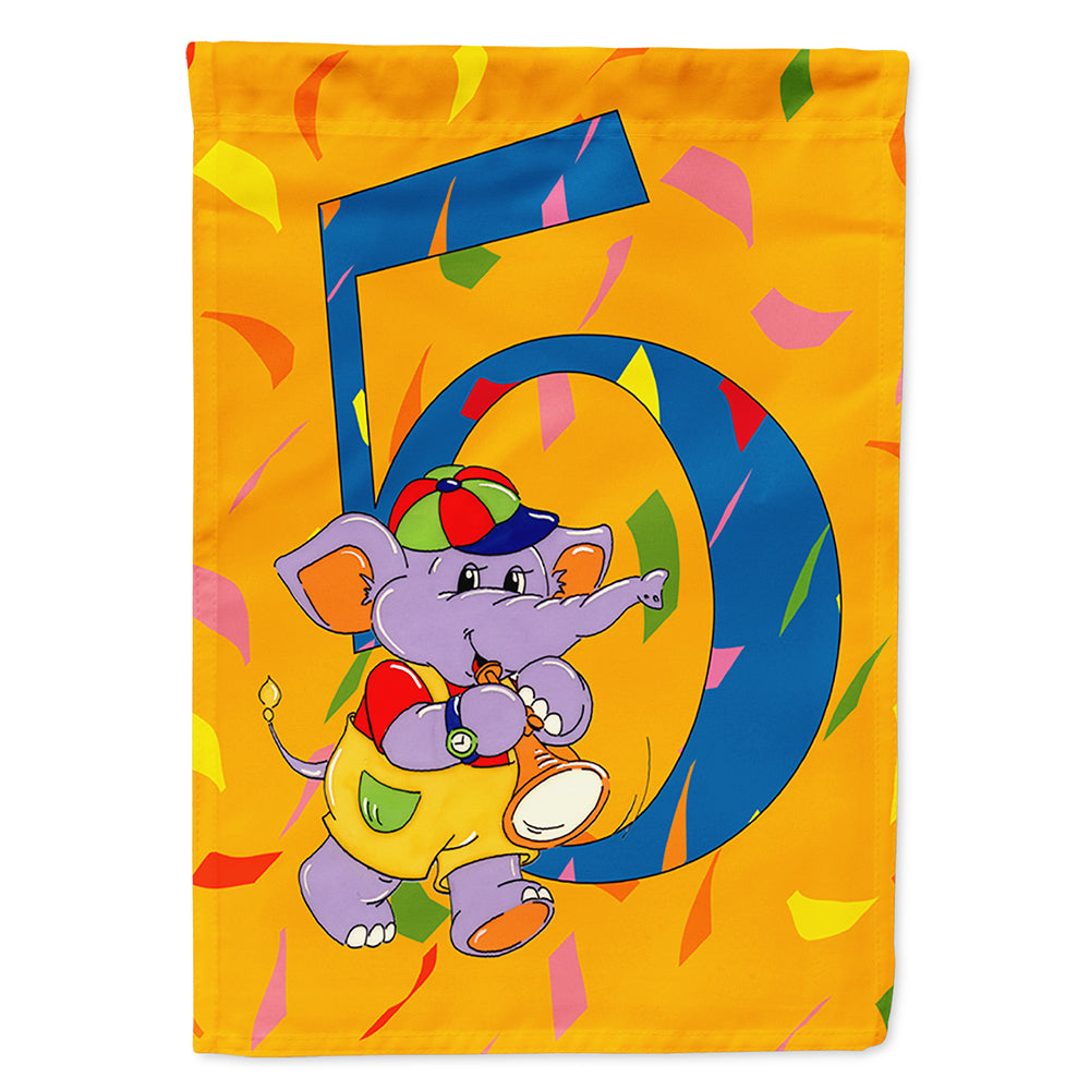 Happy 5th Birthday Age 5 House Flag 28x40 Porch Sleeve Pole Decorative Outside Yard Banner Artwork Wall Hanging, Polyester