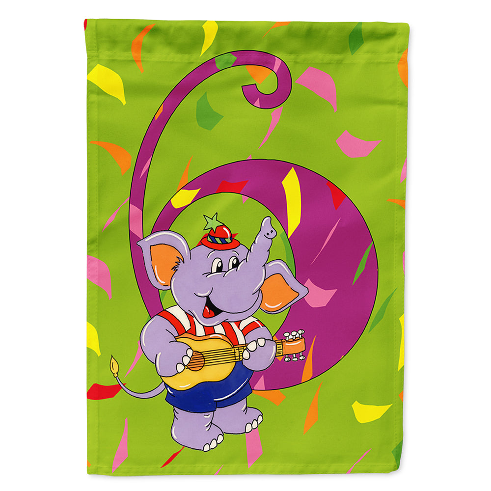 Happy 6th Birthday Age 6 House Flag 28x40 Porch Sleeve Pole Decorative Outside Yard Banner Artwork Wall Hanging, Polyester