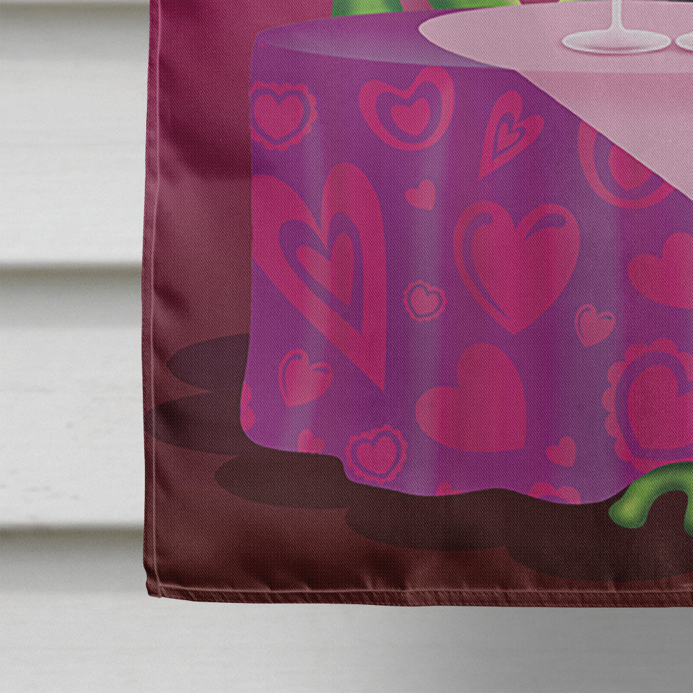 Frog Valentine's Day Date House Flag 28x40 Porch Sleeve Pole Decorative Outside Yard Banner Artwork Wall Hanging, Polyester