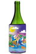 Dolphin's Playing Music Wine Bottle Hugger Gift Sleeve for Standard 750 ml Bottles, Insulated Reusable Also Fits Mini Shot & Pint Bottles