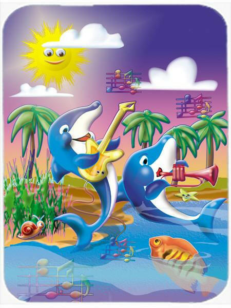 Dolphin's Playing Music Mouse Pad, Heat Resistant Trivet Hot Pad , Non Slip Rubber Desk Mat, Kitchen Counter Protector, Home Office Decor Gift