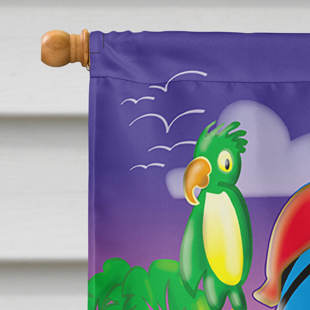Dolphin Pirate House Flag 28x40 Porch Sleeve Pole Decorative Outside Yard Banner Artwork Wall Hanging, Polyester