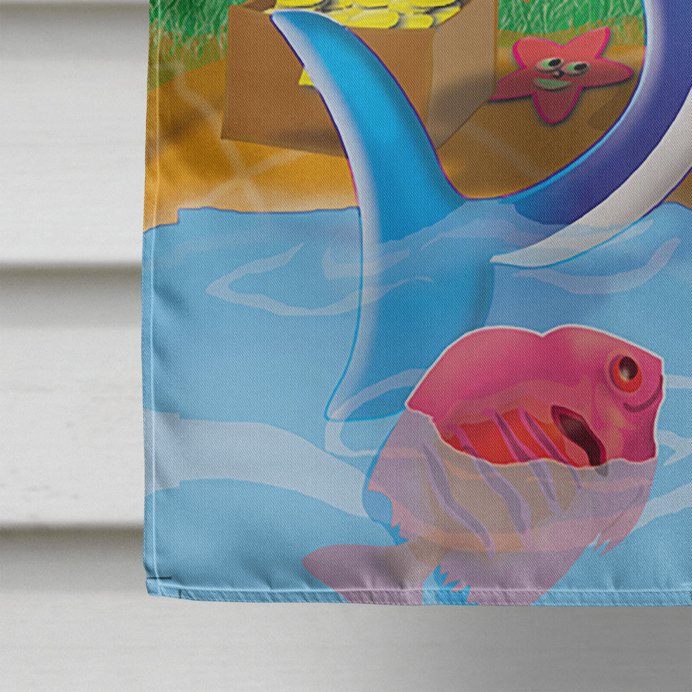 Dolphin Pirate House Flag 28x40 Porch Sleeve Pole Decorative Outside Yard Banner Artwork Wall Hanging, Polyester