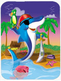 Dolphin Pirate Mouse Pad, Heat Resistant Trivet Hot Pad , Non Slip Rubber Desk Mat, Kitchen Counter Protector, Home Office Decor Gift