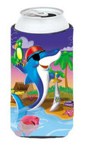 Dolphin Pirate Tall Boy Hugger Can Cooler Sleeve Machine Washable Drink Collapsible Insulator Beverage Insulated Holder
