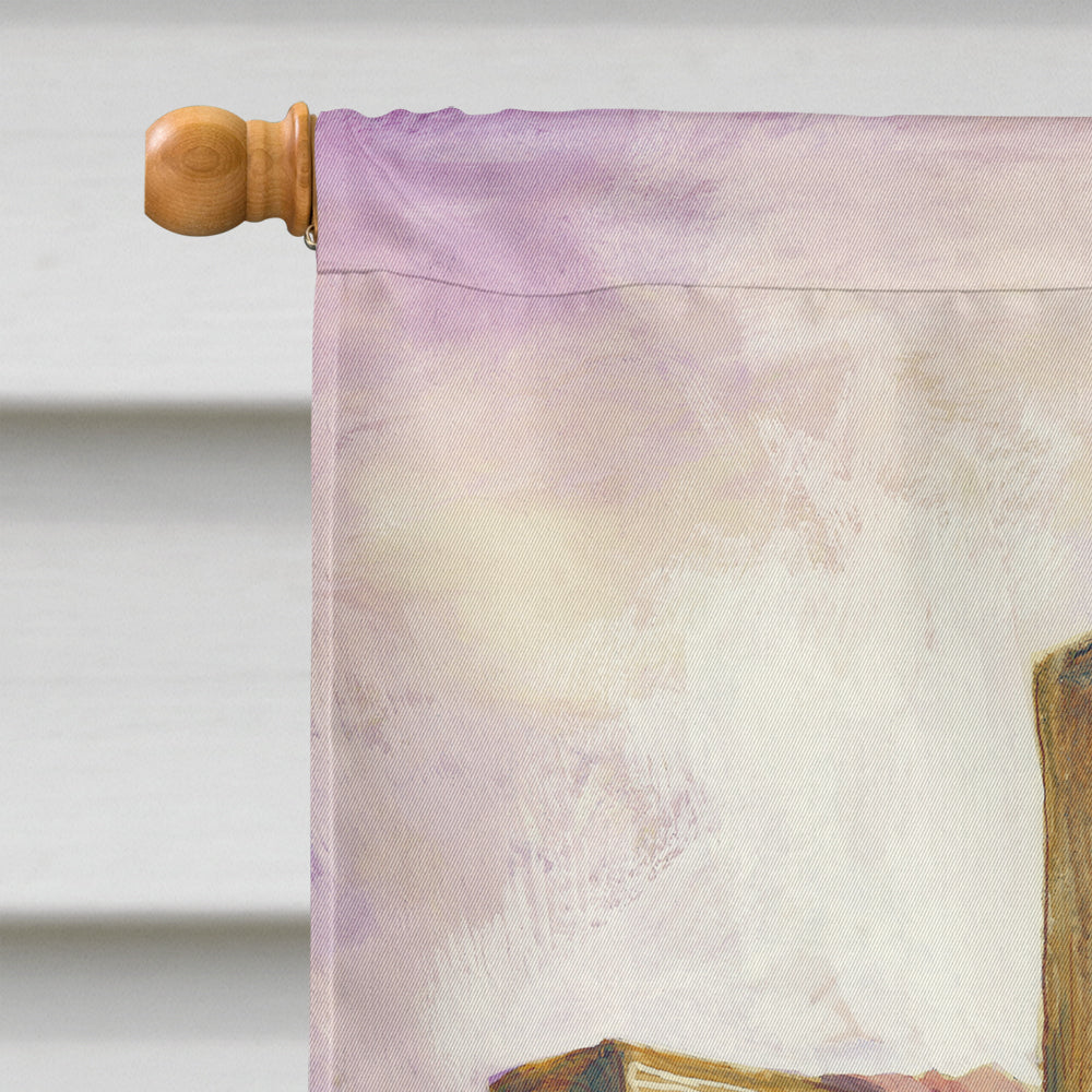 Easter Cross with Praying Hands House Flag 28x40 Porch Sleeve Pole Decorative Outside Yard Banner Artwork Wall Hanging, Polyester