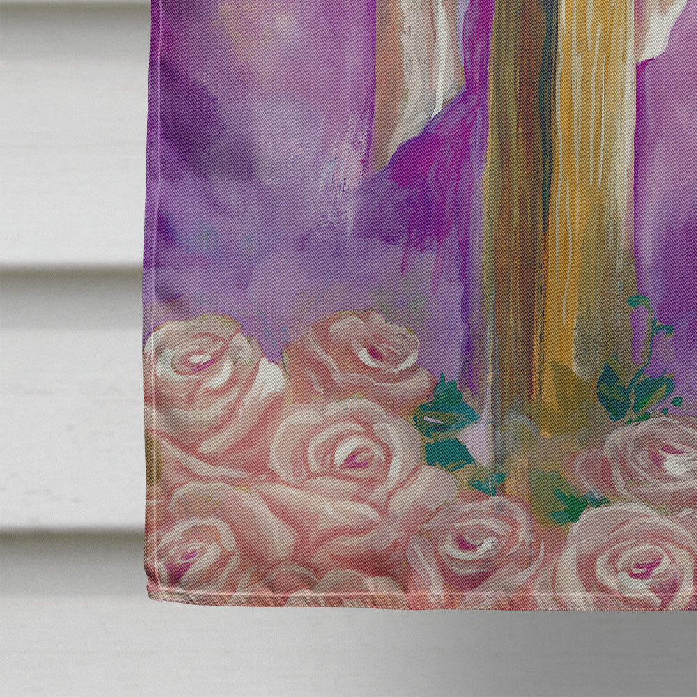 Easter Cross with Praying Hands House Flag 28x40 Porch Sleeve Pole Decorative Outside Yard Banner Artwork Wall Hanging, Polyester