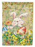 Easter Bunny and Eggs House Flag 28x40 Porch Sleeve Pole Decorative Outside Yard Banner Artwork Wall Hanging, Polyester