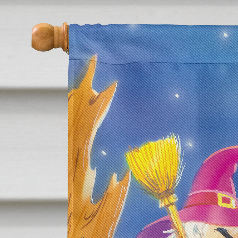 Witch and her Castle House Flag 28x40 Porch Sleeve Pole Decorative Outside Yard Banner Artwork Wall Hanging, Polyester
