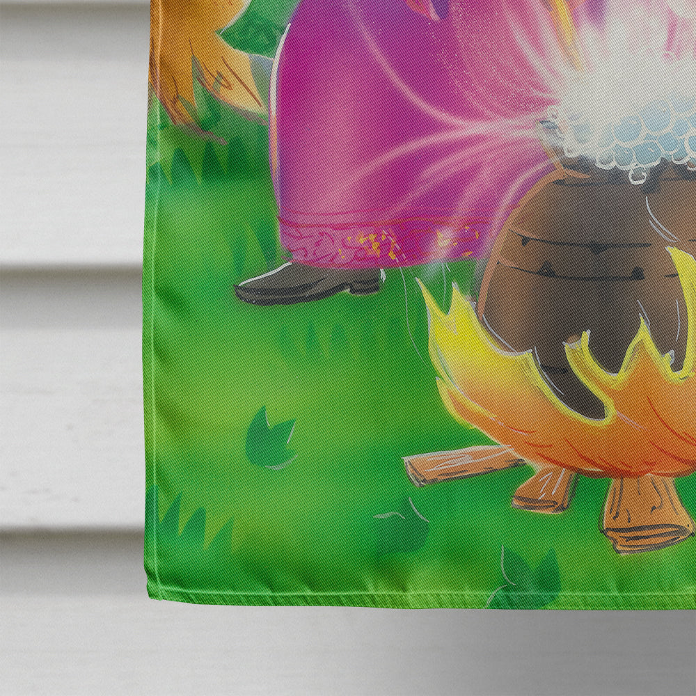 Witch and her Castle House Flag 28x40 Porch Sleeve Pole Decorative Outside Yard Banner Artwork Wall Hanging, Polyester