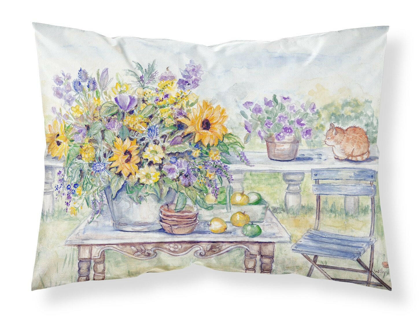 Patio Bouquet of Flowers Standard Pillowcase Lightweight Super Soft Easy Care Decorative Artwork Pillowcase, Standard