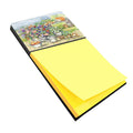 Patio Bouquet and Cat Watercolor Sticky Note Holder Refillable Dispenser Desk Accessory 3x3 Pad Gift