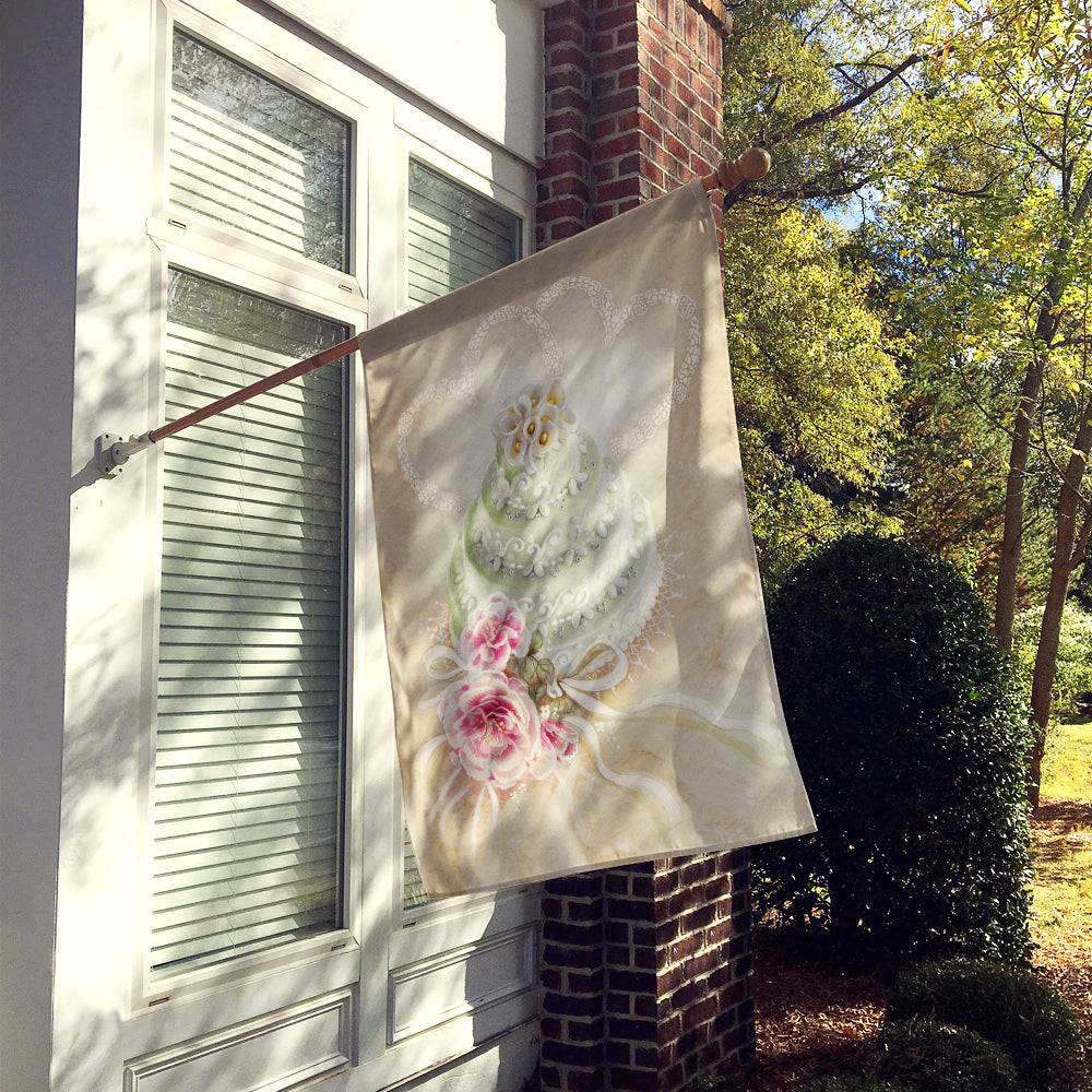 Wedding Cake House Flag 28x40 Porch Sleeve Pole Decorative Outside Yard Banner Artwork Wall Hanging, Polyester