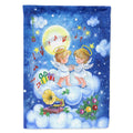 Angels Making Music Together House Flag 28x40 Porch Sleeve Pole Decorative Outside Yard Banner Artwork Wall Hanging, Polyester