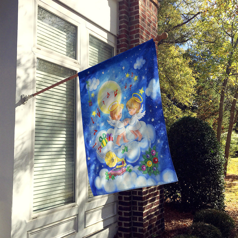 Angels Making Music Together House Flag 28x40 Porch Sleeve Pole Decorative Outside Yard Banner Artwork Wall Hanging, Polyester