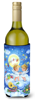 Angels Making Music Together Wine Bottle Hugger Gift Sleeve for Standard 750 ml Bottles, Insulated Reusable Also Fits Mini Shot & Pint Bottles