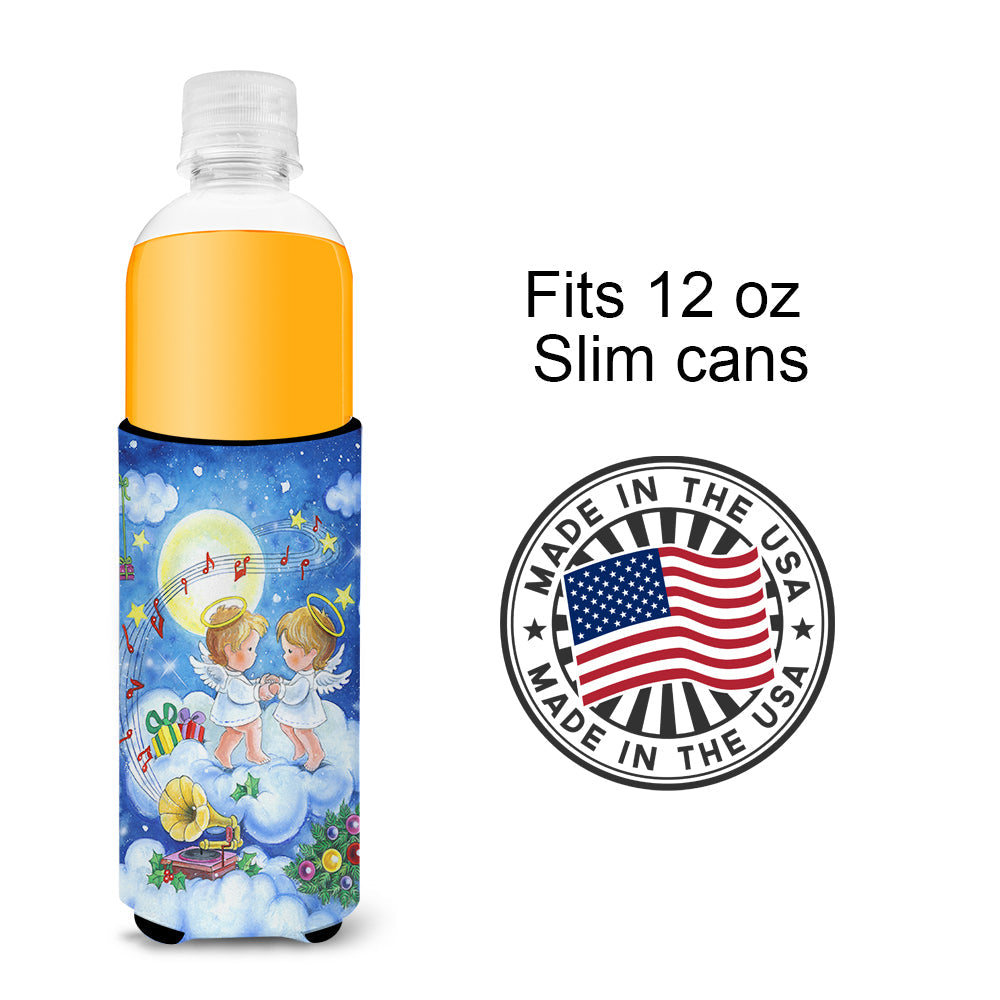 Angels Making Music Together Slim Can Hugger , Insulated Foam Hugger for 12 oz Slim Cans, Beer Bottles & Water Bottles, Printed in USA